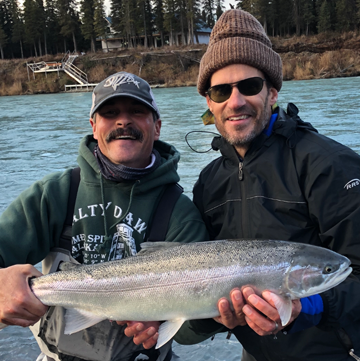 Cory and Louis with a Steelhead